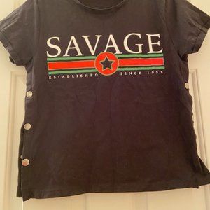 FB Sister Savage T Shirt sz S  Short Sleeves Multicolor